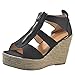 Produktbild UOWEG Keile Sandalen Für Damen Open Toe atmungsaktive Strand Sandalen Rom lässig einfarbig Keile Schuhe