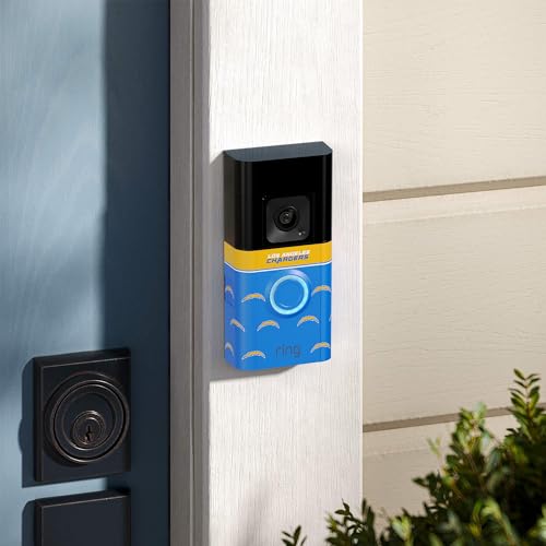 Image of All-New Limited Edition, Official NFL Faceplate for Ring Doorbells - Video Doorbell 3, Video Doorbell 3 Plus, Video Doorbell 4, Battery Doorbell Plus, and Battery Doorbell Pro | Los Angeles Chargers