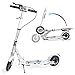 Trottinette pour Adultes avec Double Suspension, 2 Grandes Roues, Pliable et réglable pour et Adolescents, Frein à Main à Disque et Frein arrière, Sangle de Transport Gratuite (Blanc)