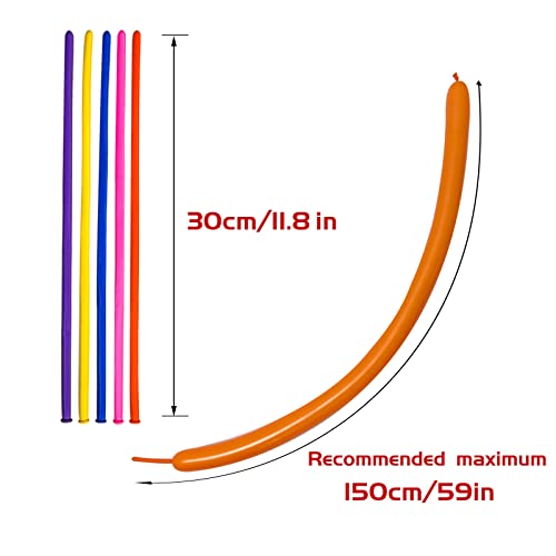 Image of LXZFCRG 260 Balloons Pack of 100 Long Balloon Animal Twisting Balloons for for Animal Shape Birthdays Clowns
