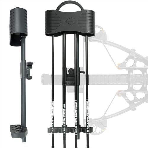 BALLISTA Crossbow Quiver – Fits 4 Arrows (5.5 mm-8.8mm) – Quick-Detach 20 mm Picatinny Mount – Lightweight & Durable
