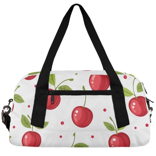 Cute Cherry Pattern Kids Duffle Bag Boys Girls Small Sport Dance Gym Bag for Overnight Travel Weekender Carry On