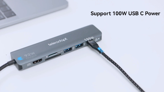Amazon | Teleadapt USB Cハブ 7-in-1 USB Type-C ハブ 4K@60Hz HDMI