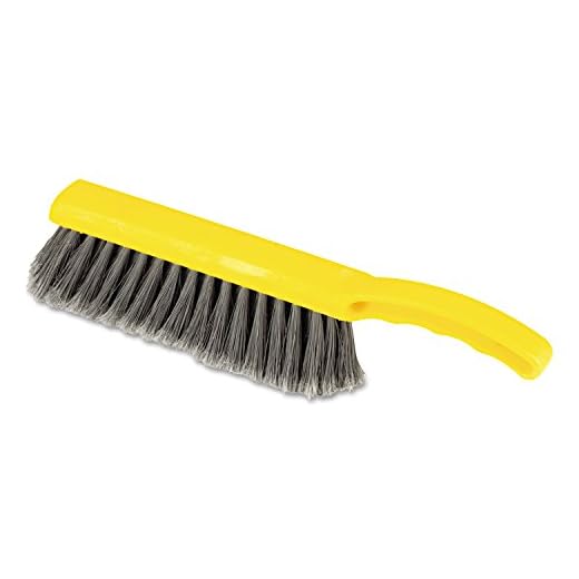 Rubbermaid Commercial 8 Inch Counter Brush Flagged Polypropylene Fill for Smooth Surface Sweeping Yellow 12.5" for Bathroom/Shower/Floor Tile/Decks/Car Tires/Outdoor