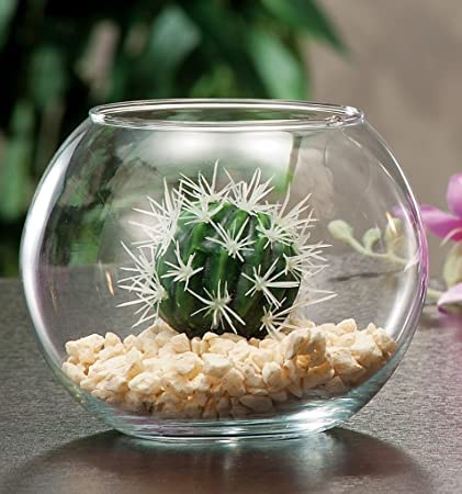 Ampolla In Vetro Per Acquario 25 Cm - Boccia Trasparente Per Pesci, Centrotavola Decorativa