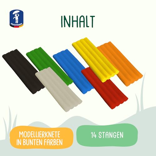 Feuchtmann JUNiORKNET Maxi | Knetset 14 x 35g weiche Kinderknete in Stangen | vegane glutenfreie Spielknete | Nicht trocknende Knete | ungiftige Modelliermasse Kinder | ab 2 Jahren