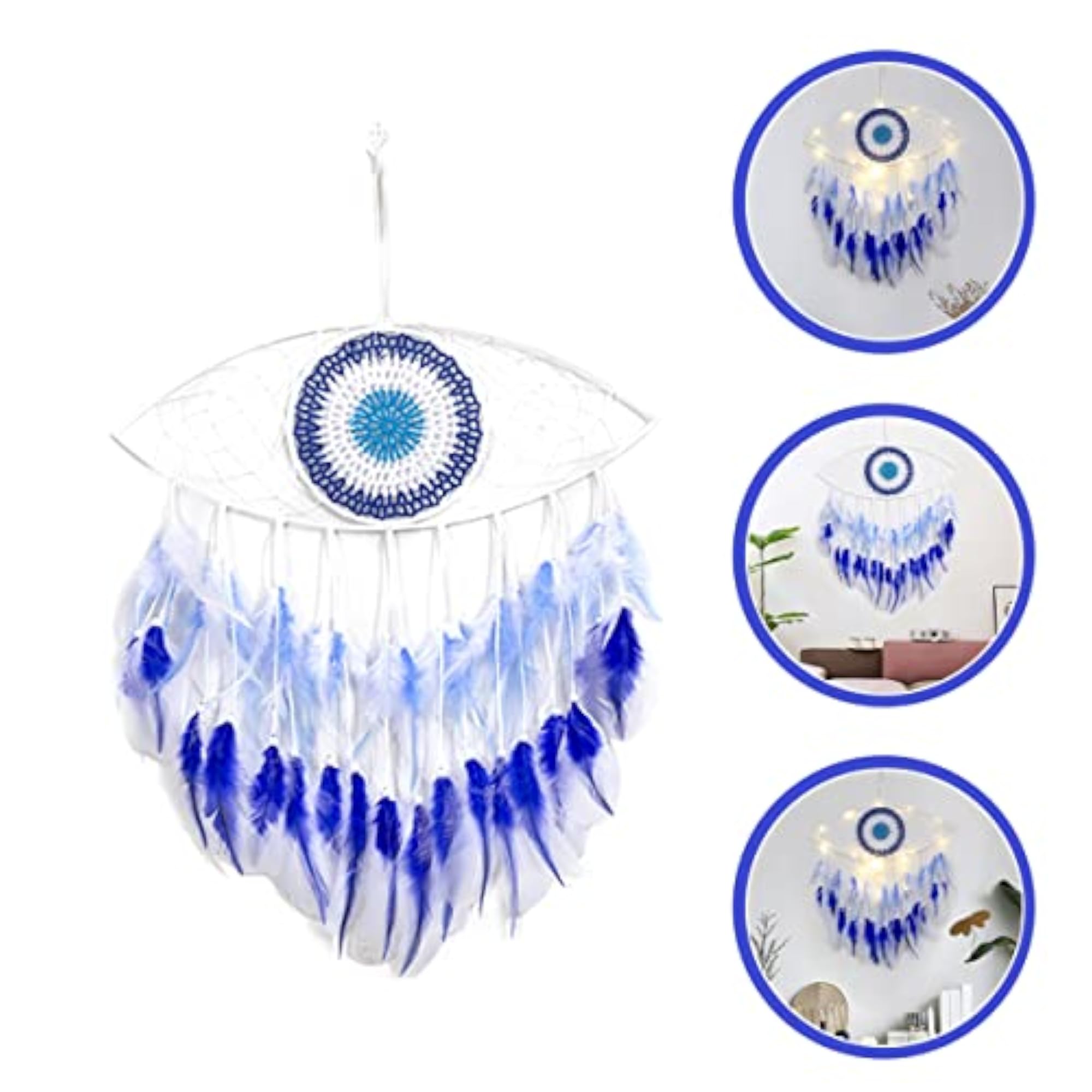 3 Evil Eye Dream Catcher Lighted Decor