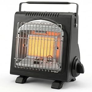 IMEX Gasheizung Camping – 1, 7 kW Mobile Zeltheizung mit ODS Sauerstoffmangel-Sicherung & Umkippschutz – Keramik Heizstrahler für Outdoor, Angeln & Notfall (Gasheizung ohne Gaskartuschen)