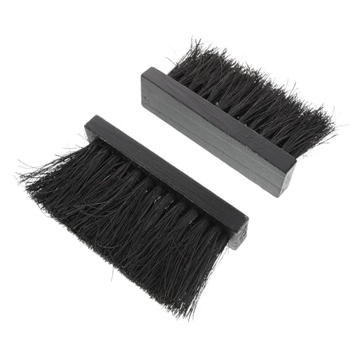Toyvian 2 pièces Brosse de Cheminée de Rechange Tête Brosse Noire pour Ramonage Poêle à Bois Balayette Cheminée Facile à Utiliser pour Nettoyage des Cendres Adaptée Maison Villa et Hôtel