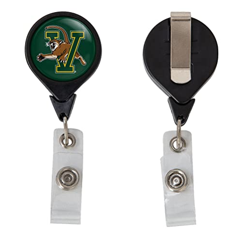 Desert Cactus University of Vermont Retractable Badge Holder UVM Catamounts ID Reel with Ticket Clip for Lanyard, Work, School & Office Access