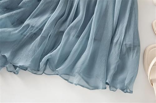 Women Mulberry Silk Dresses V-Neck Long Sleeve Elegant Dress Solid Party Wedding Guest4