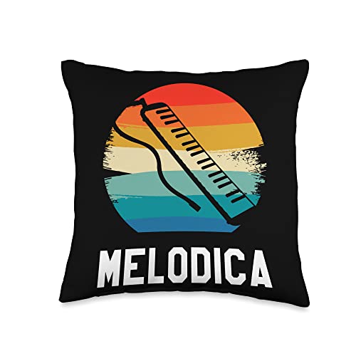 Retro Vintage Classic Melodica Player Instrument Throw Pillow