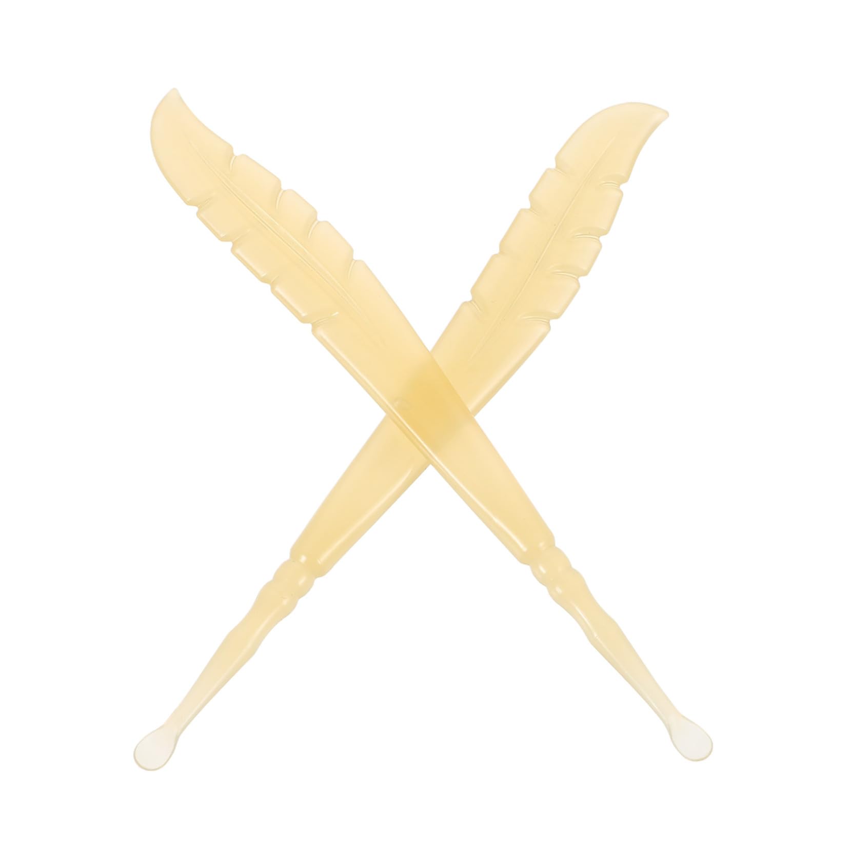 Healvian 2pcs Spoon Soft Ear Gentle Ear Safety Leaf Shape Scoop for Home Travel