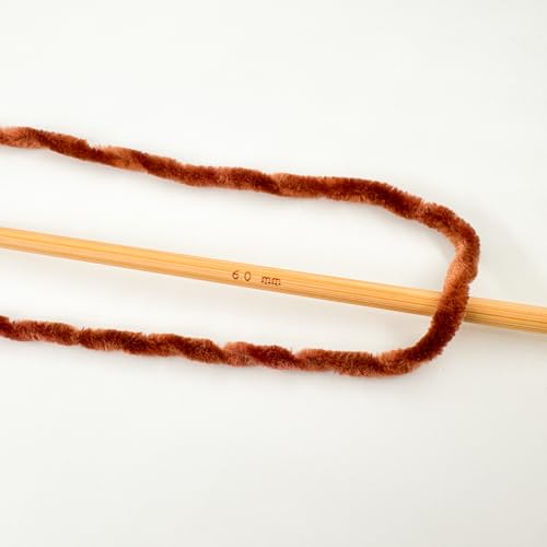 Image of Cuddly Velvet Chenille Yarn, Super Soft Fluffy Bulky for Knitting Crocheting Blanket Amigurumi, Durable for Shedding, 100 Gram (3.53 Ounces) 109 Yards (100 Meters) (Brown) (5 Skeins)