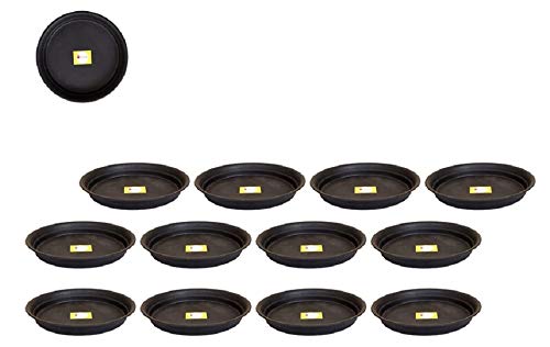 SPYLARK'S™ Heavy Duty Planter Gamla Bottom Plate/Tray/Saucer Base Plate/Dip Tray for Flower Pots-Black (6inch)(Pack of 12)