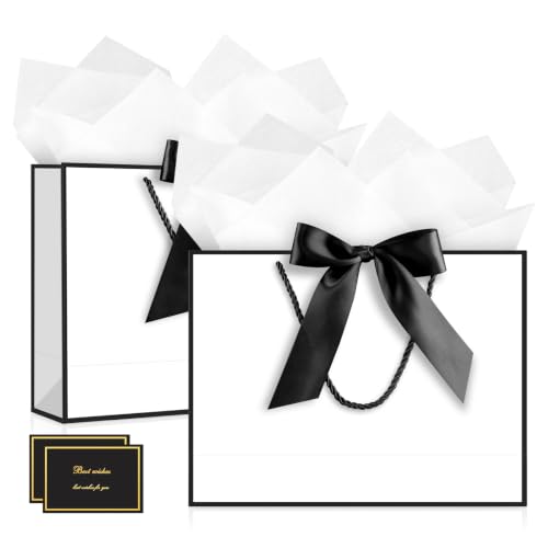 Image of JMANNI Gift Bags with Handles, 11 inch Small Gift Bags with Tissue Paper