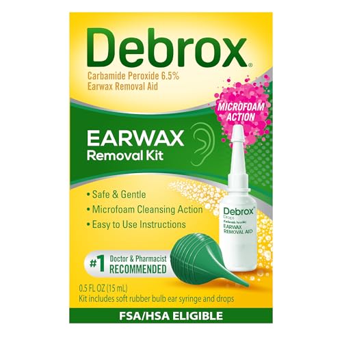 debrox ear wax removal kit bulb syringe amp 05 fl oz ear wax removal drops with carbamide peroxide