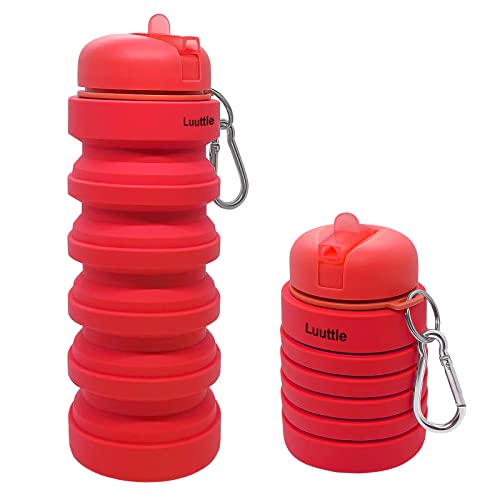 Luuttle 20Oz Collapsible Silicone Water Bottle - Reuseable Water Bottles For Sports Gym Travel Essentials Camping Hiking Lightweight #TOP2