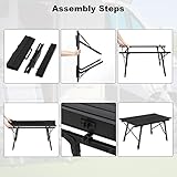 Woltu CPT8129sb Campingtafel, inklapbaar, aluminium, met opbergtas, in hoogte verstelbaar, 90 x 52,2 x 45 - 72 cm