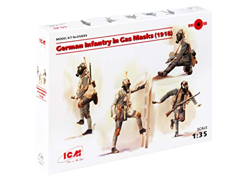 Kit de Modelo Militar Soldado Alemán en Máscara de Gas 1:35 miniatura 1