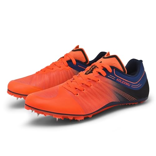 New Track and Field Shoes - Unisex, All Ages - Black - Mesh - Athletic - Minimal Cushioning - Lace-Up - Round Toe - Flat Heel - Sprint Running - Nail Spikes - US Size 124