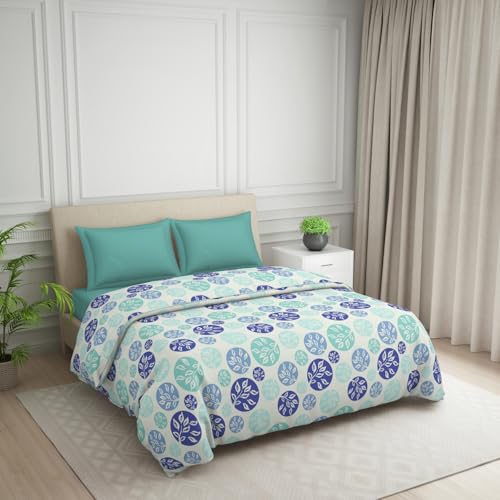 Image of Welspun Polycotton Ac Comforter Double Bed Quilt Blanket | 120 TC Duvets for Double Bed | Health Layer & Machine Washable | (88 inch X 106 inch Inches) - Blue