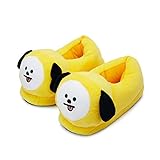 BT21 Official Merchandise by Line Friends - CHIMMY Character Plush House Slippers for Women, Yellow