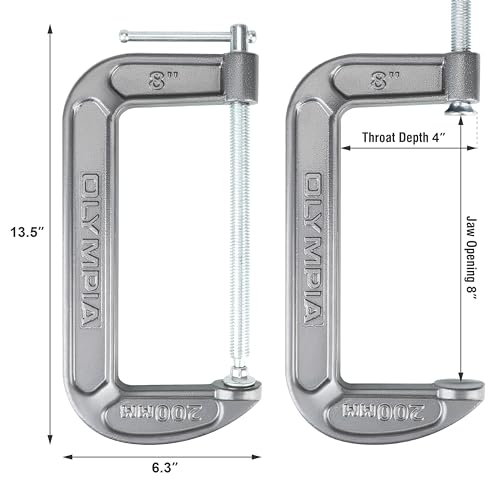 Image of Olympia Tools C-Clamp (8 inch X 4 inch) 38-148, Black (Pack of 6)