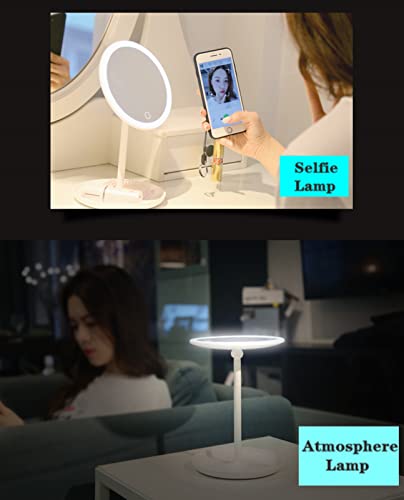 Espejo para maquillaje de mesa con luces y aumento miniatura 6
