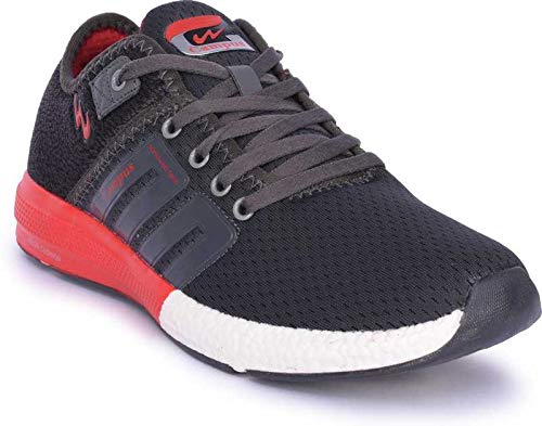 Image of Campus Men's Battle X-14 Grey, Black Red Mesh Running Shoe