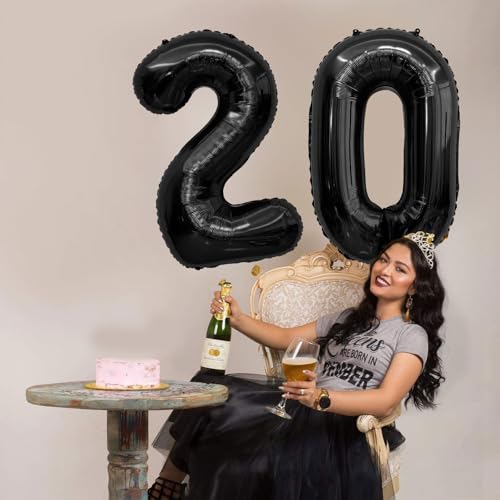Image of Black Number Balloons 29 Balloon Numbers 29th Number Balloon Foil Mylar Party Balloon For Men Women 29th Birthday Balloons 29 Birthday Decorations For Her Him Anniversary Graduation Decorations