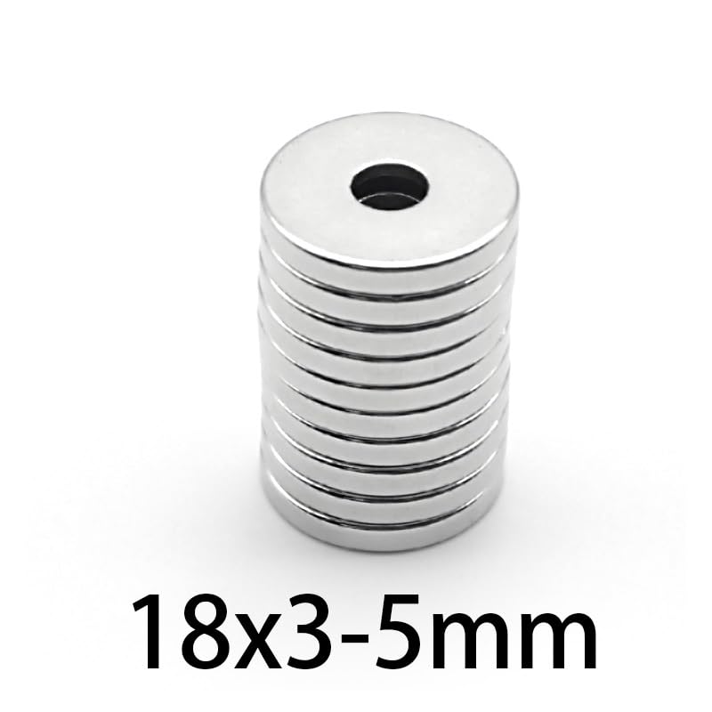 10-100pcs Countersunk Round Crafts 18 * 3-5mm Neodymium Magnetic 18mm*3 mm Perforated Circular 18x3-5mm Magnet(30pcs)