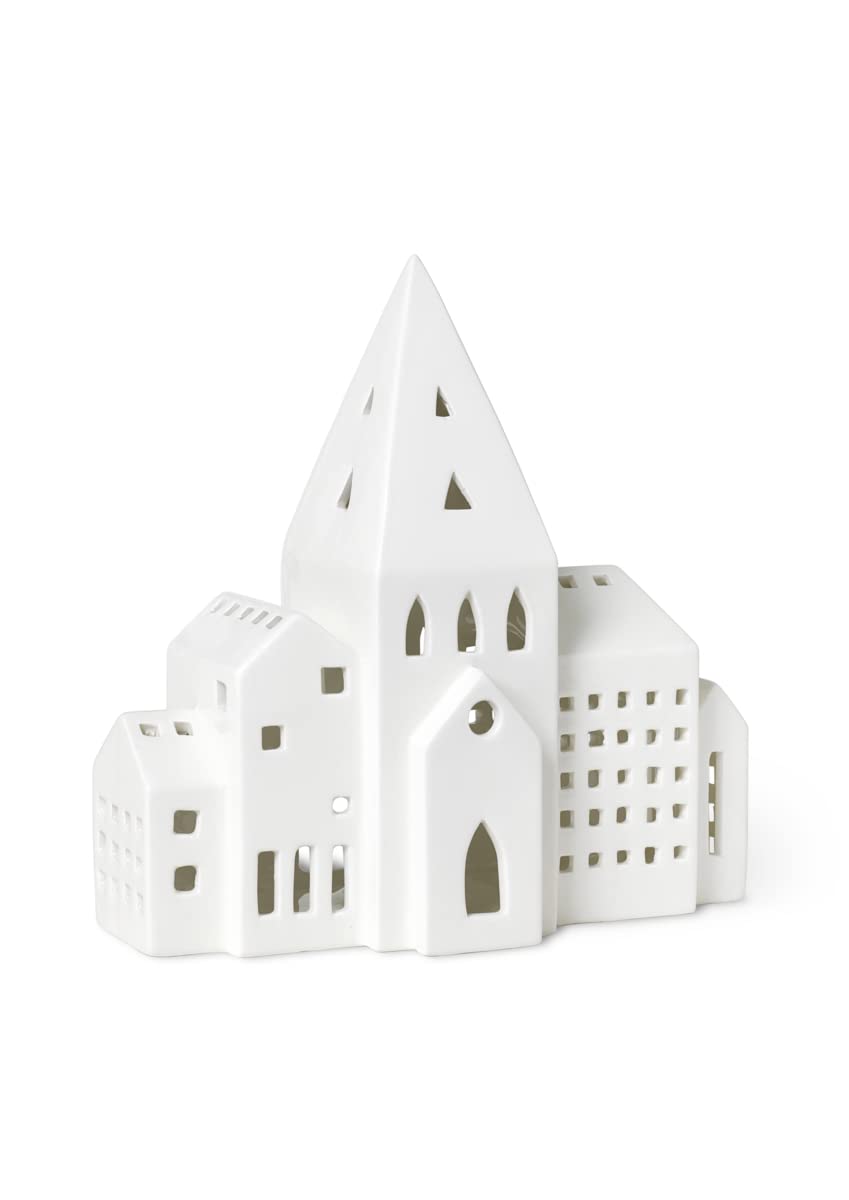 Kähler Light House City Urbania in Ceramica, Silhouette architettonica Chiara, Blu