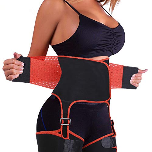 Newtion Waist Trainer Trimmer for Woman Weight Loss Thigh Waist Butt Lifter Shapewear Belt-Workout Body Sweat Band