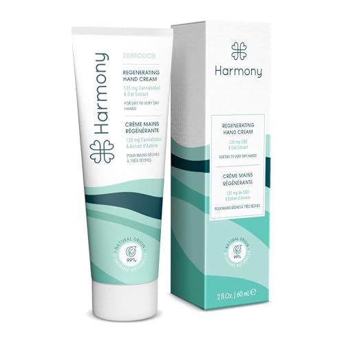Harmony - CBD Handcreme - Zentouch - Regeneriert und repariert Ihre Haut im Handumdrehen - auch auf trockenster Haut - mit Haferextrakt und Hanfsamenöl