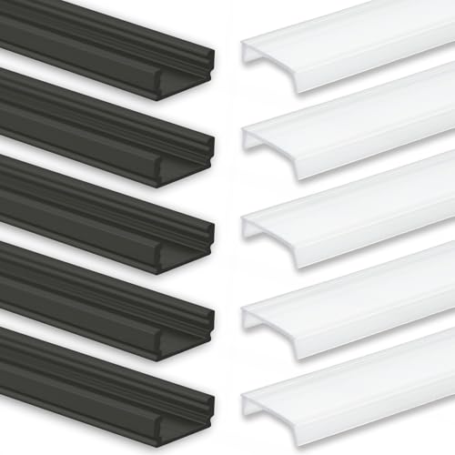 INNOVATE Perfil aluminio tira LED Montaje en superficie MINI 12 [2M - 2000mm x 17mm x 7mm Max 12mm ancho] Luces LED habitacion cocina salon dormitorio