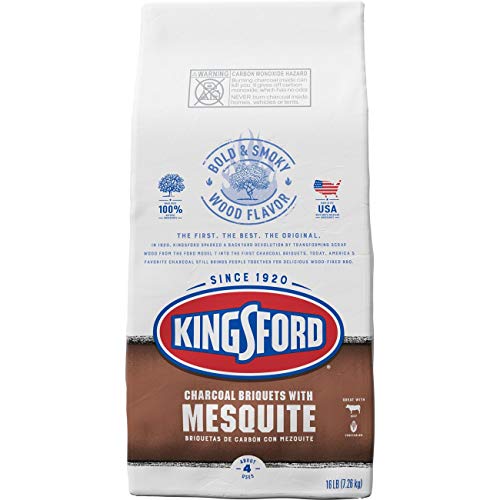 Image of Kingsford Original Charcoal Briquettes with Mesquite, BBQ Charcoal for Grilling - 16 Pounds