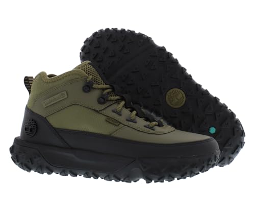 Image of Timberland Greenstride Motion 6 Mid Lace Hiker Boot Mens Shoes Size 8.5, Color: Dark Green Helcor /Forest Green