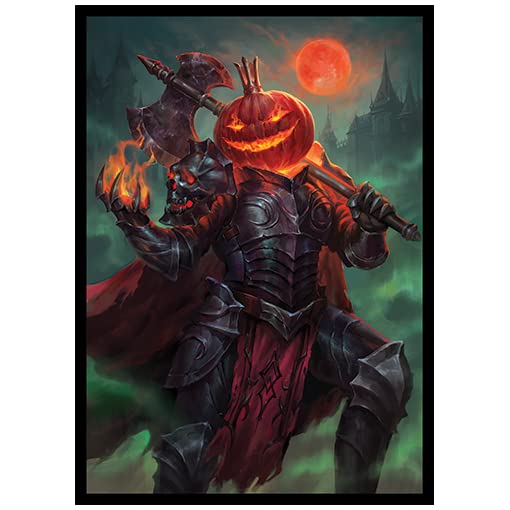 Fantasy North - The Pumpkin King - 100 Textured Matte TCG Card Sleeves - Fits Magic MTG Commander Pokemon and Other Card Games - Playing Card Sleeves