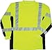 Kishigo 9134 Polyester Black Series Class 3 Long Sleeve T-Shirt, Large, Lime