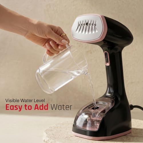 Image of Domestica Steamx Steam Iron Handheld for Clothes | 30 sec Fast Heat-Up, Steam Lock | Anti Leak, Foldable Design | 25 g /min High Steam | Vertical & Horizontal Steaming | 180 ml Tank | All Fabrics