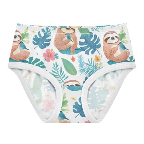 Wusikd Cute Sloth Girls' Underwear Cotton Tropical Forests Girls Briefs Soft Toddler Underwear 2T