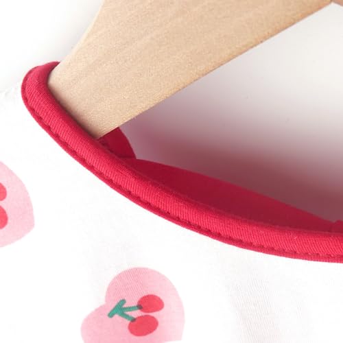 Toddler Little Girls Love Heart Cherry Smile Printed Cotton Crewneck Pullover Summer Short Sleeved T-Shirt3