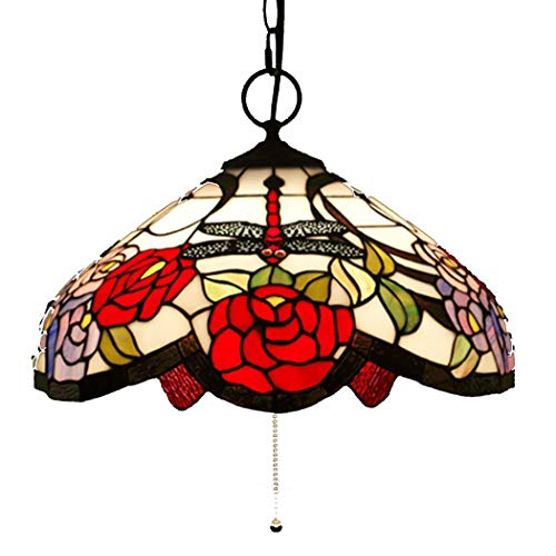 Lampe suspendue fleur de rose vintage 16 pouces à 3 lumières en verre pour cuisine