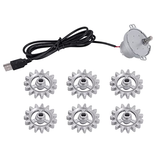 Augnongly Herramientas de parrilla de Asado Automático Engranaje de Marco Rotativo de Barbacoa de Metal con Motor de Cable USB Conjunto de Herramientas de Marco Rotativo Automático DIY