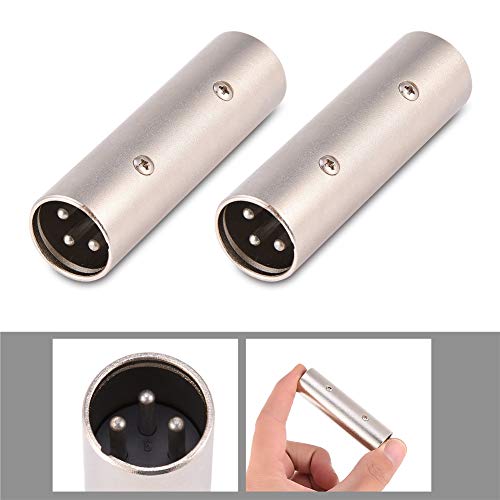 Yosoo Health Gear 2Pcs XLR 3 Pin Male to XLR 3 Pin Male Cable Adapter Gender Changer Coupler, Standard XLR 3-Pin Male to Male Audio Connector for Microphone Amplifier Mixer, High Conductivity (2PCS) - Image 3