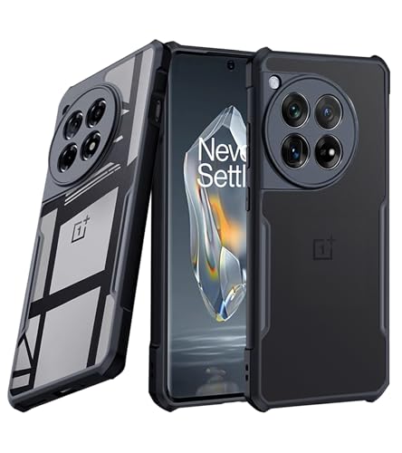 Image of for Oneplus 12R Case,Ultra-Thin Lightweight Cover Soft TPU Bumper + Acrylic Back Military Grade Airbags Shookproof Drop Protection, Black