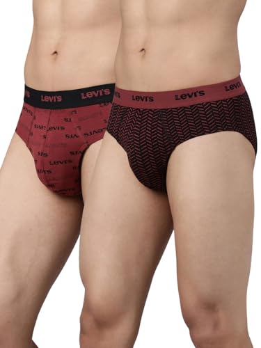 Image of Levi's 021 Brief for Men | Cotton Stretch Fabric | Printed Men's Underwear | Breathable | Anti-Roll Waistband | Extra Supportive Gusset | Functional Fly | Dual Layer 3D Pouch | Tagless | Pack of 2