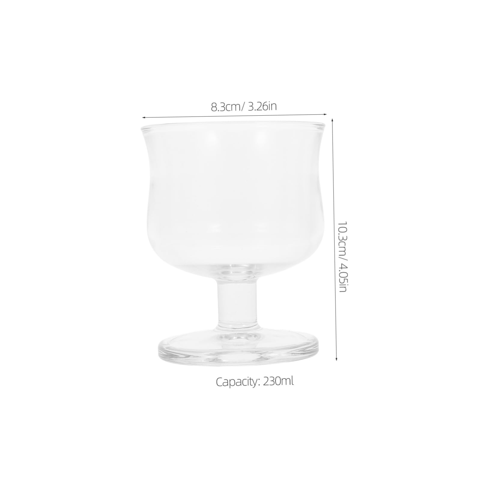 Wakauto Elegant Glassware Short-footed Cup Reusable Drinking Glasses Glass Wine Cup for Cocktails Lattes