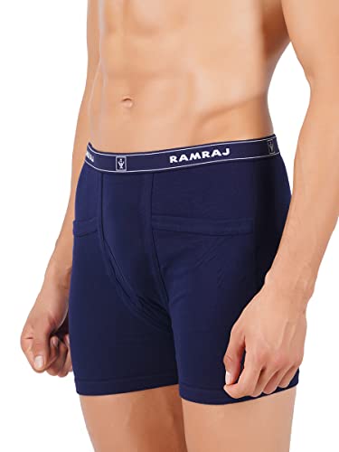 Image of RAMRAJ COTTON Men Cotton Trunks - Multicolor| Outer Elastic Waistband With Double Side Pockets